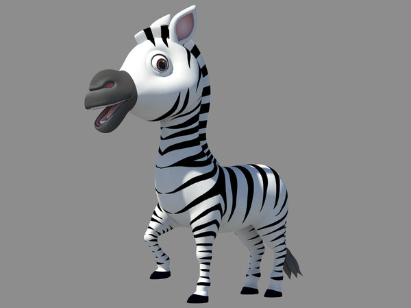cartoon zebra 3d model