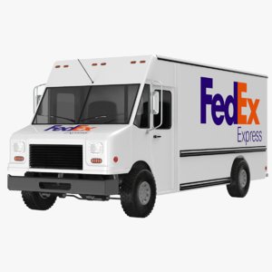 3D fedex truck model