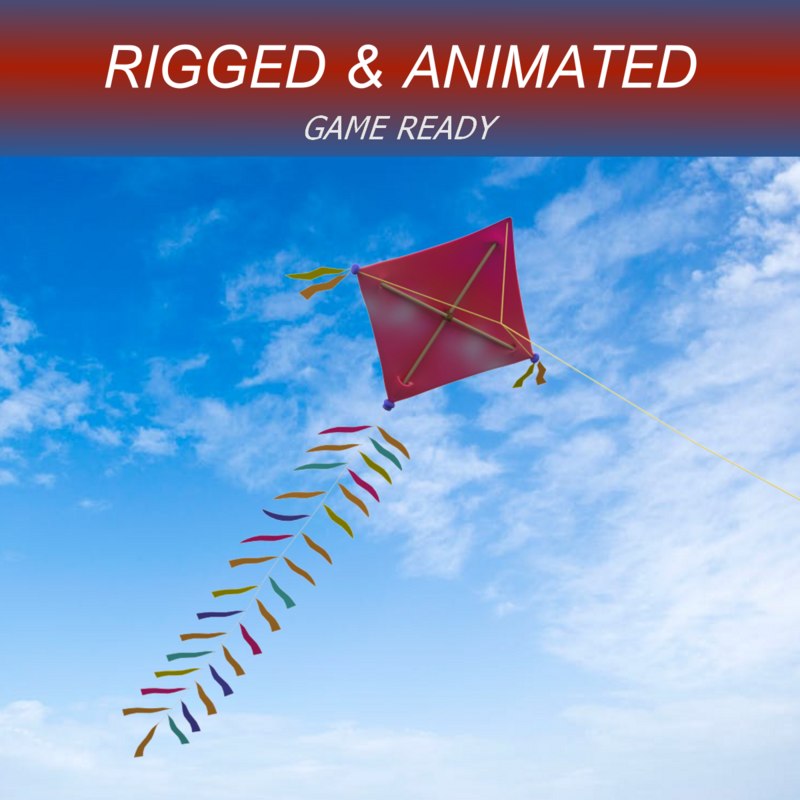 Kite toy model TurboSquid 1315139