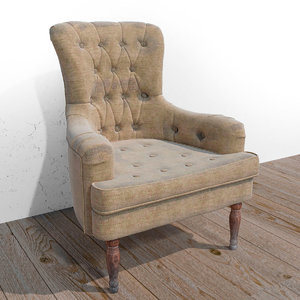 3D model armchair chair old
