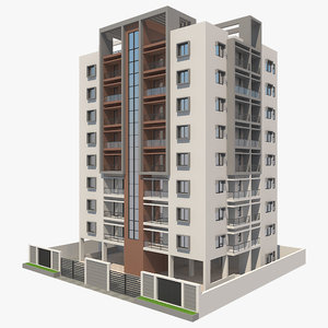 Apartment Building 3d Model Free Download