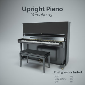 upright piano 3D model