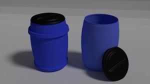 200l plastic drum barrel 3D