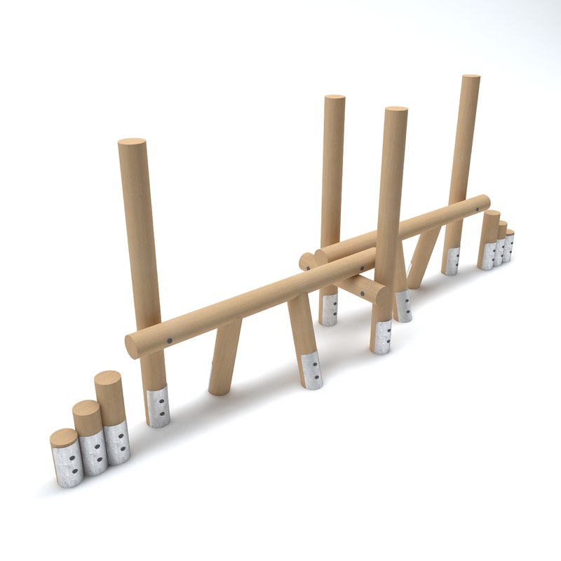 3D wooden playground barrier model TurboSquid 1316131