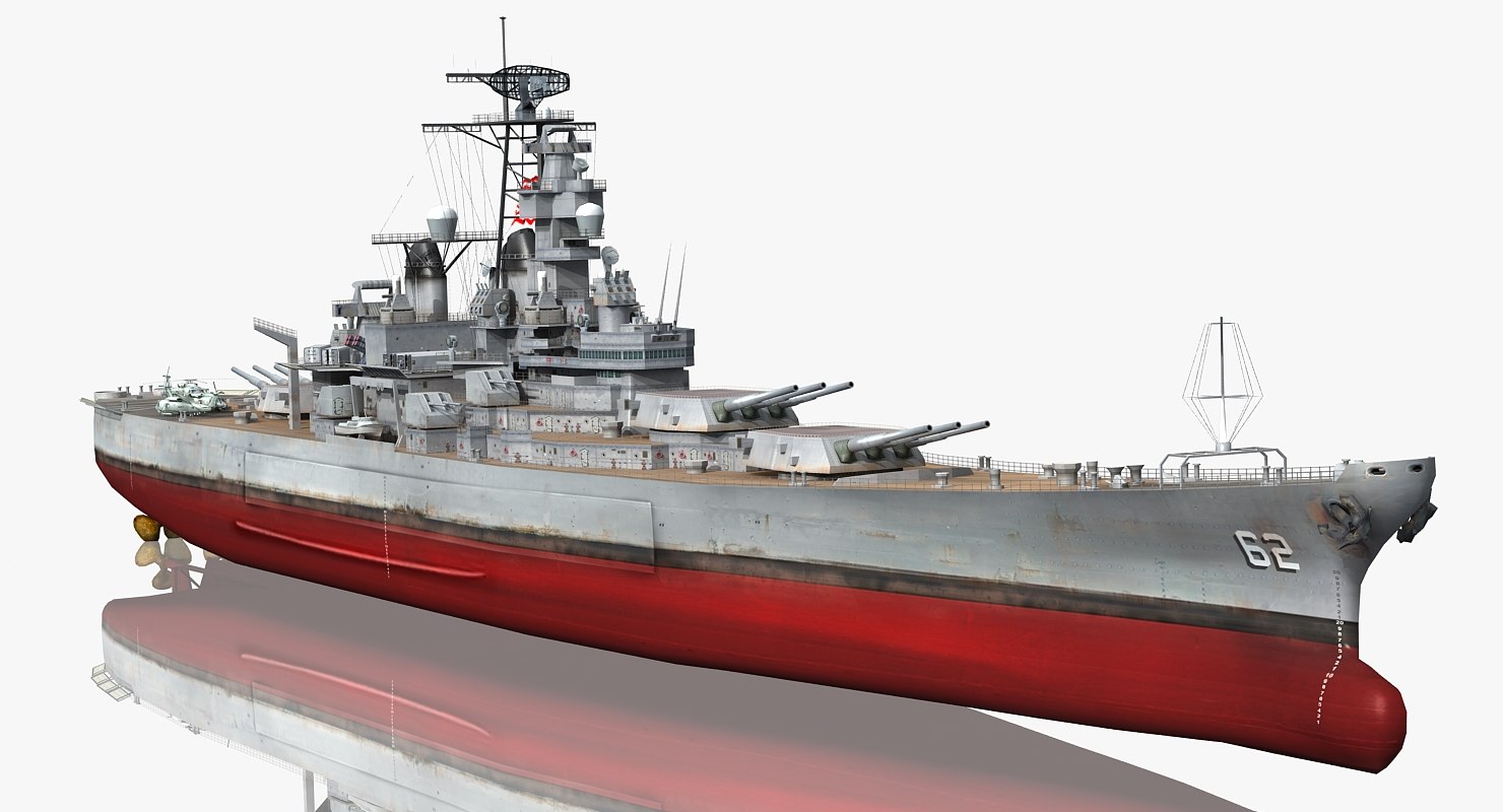 Uss New Jersey 3d Model