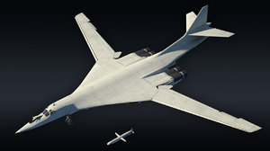 3D model tu-160 bomber supersonic