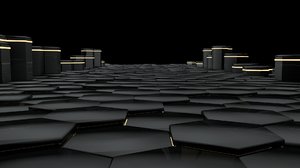 black hexagons 3D model