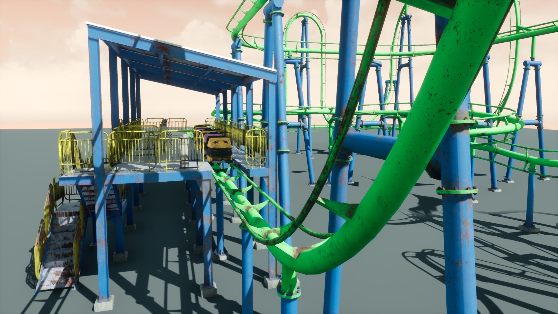 Pbr roller coaster model - TurboSquid 1317058