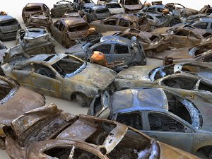 car wreck pack 3D model