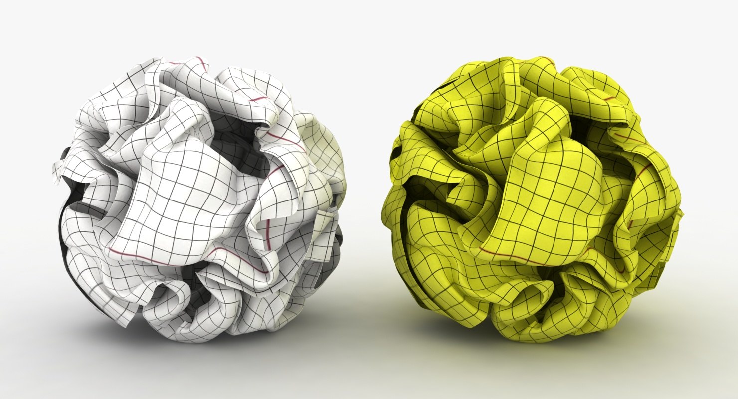 Crumpled graph paper white 3D TurboSquid 1317492