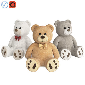 beige teddy bear 3D model