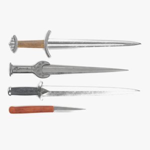 3D model viking daggers