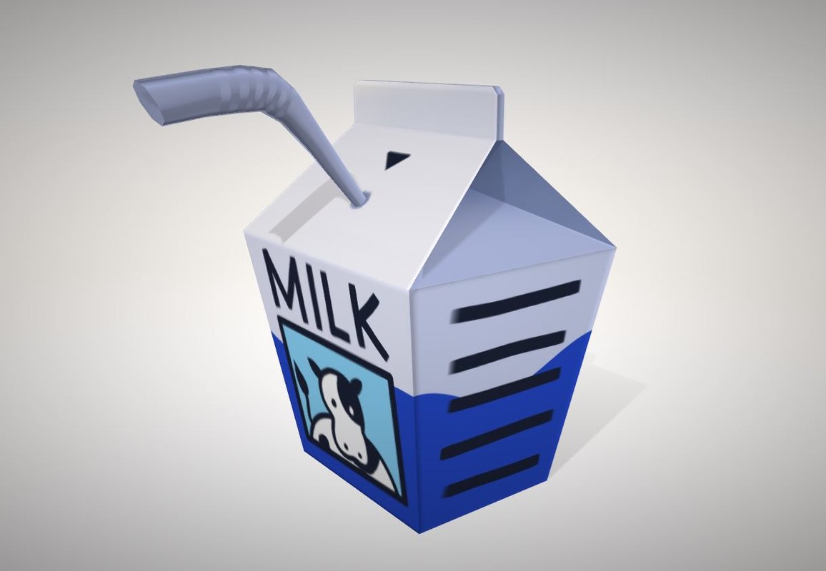 Small Milk Carton D Model Turbosquid