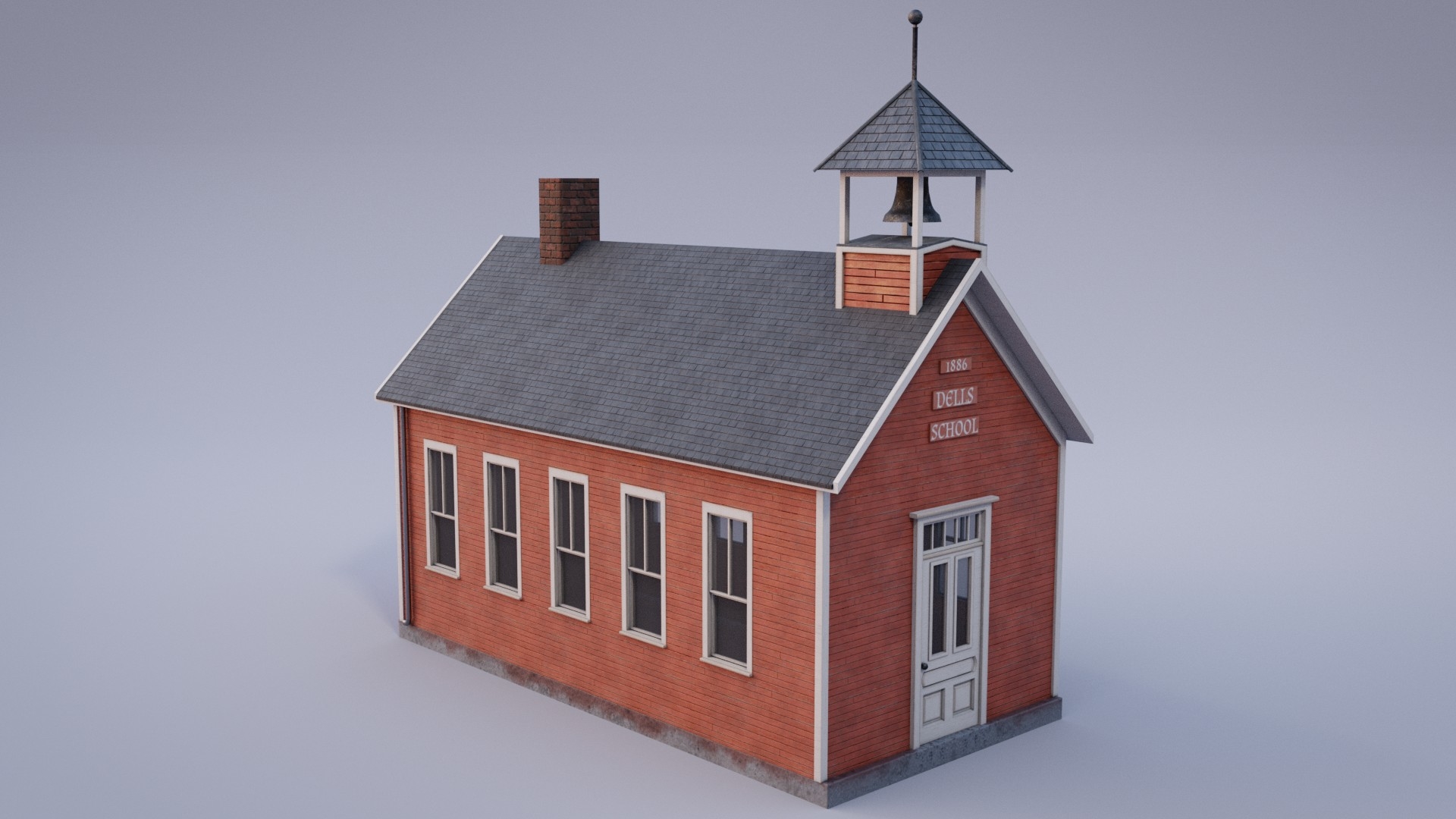 Old One Room Schoolhouse Game Ready Asset