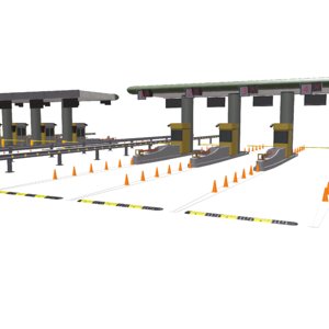 3D model highway toll gate