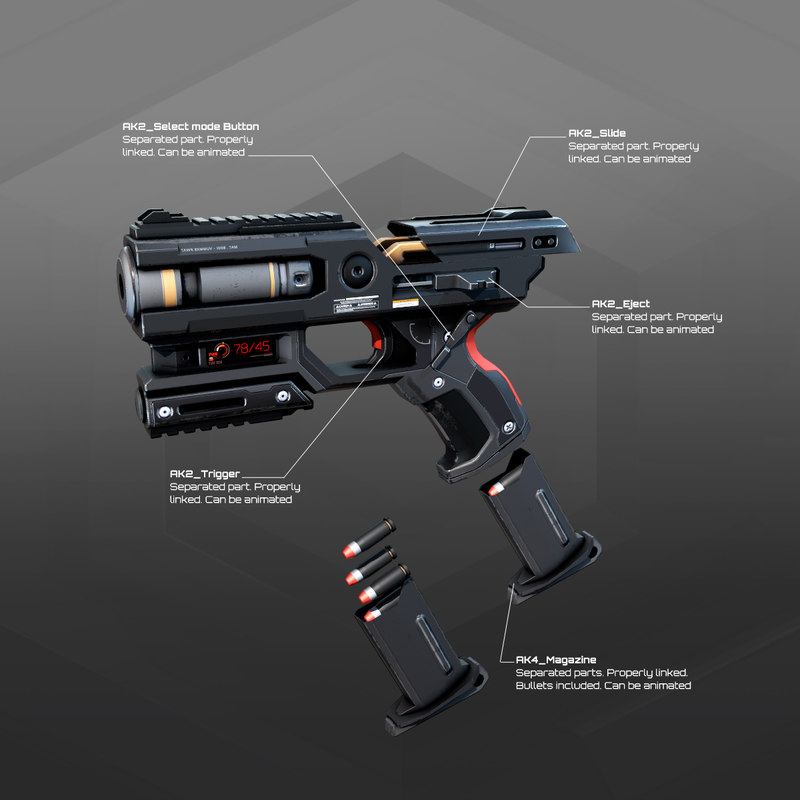 6 sf weapons pack 3D model - TurboSquid 1318462