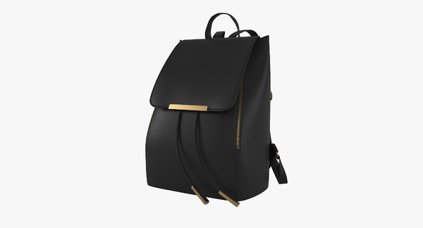 coofit black faux leather backpack