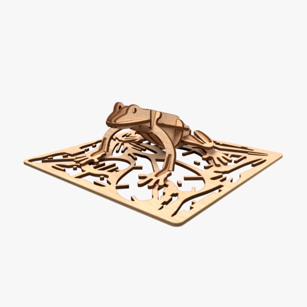 frog laser cut animation 3D model
