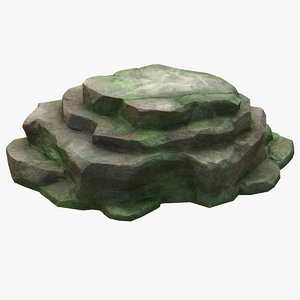 3D mossy stones