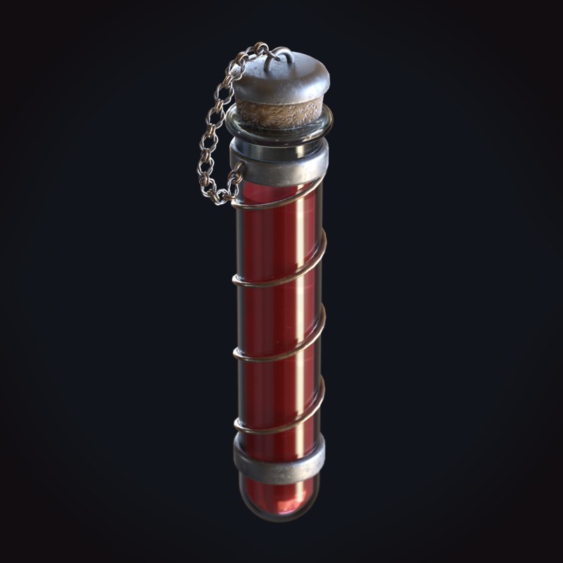 3D red potion vial health model - TurboSquid 1318811