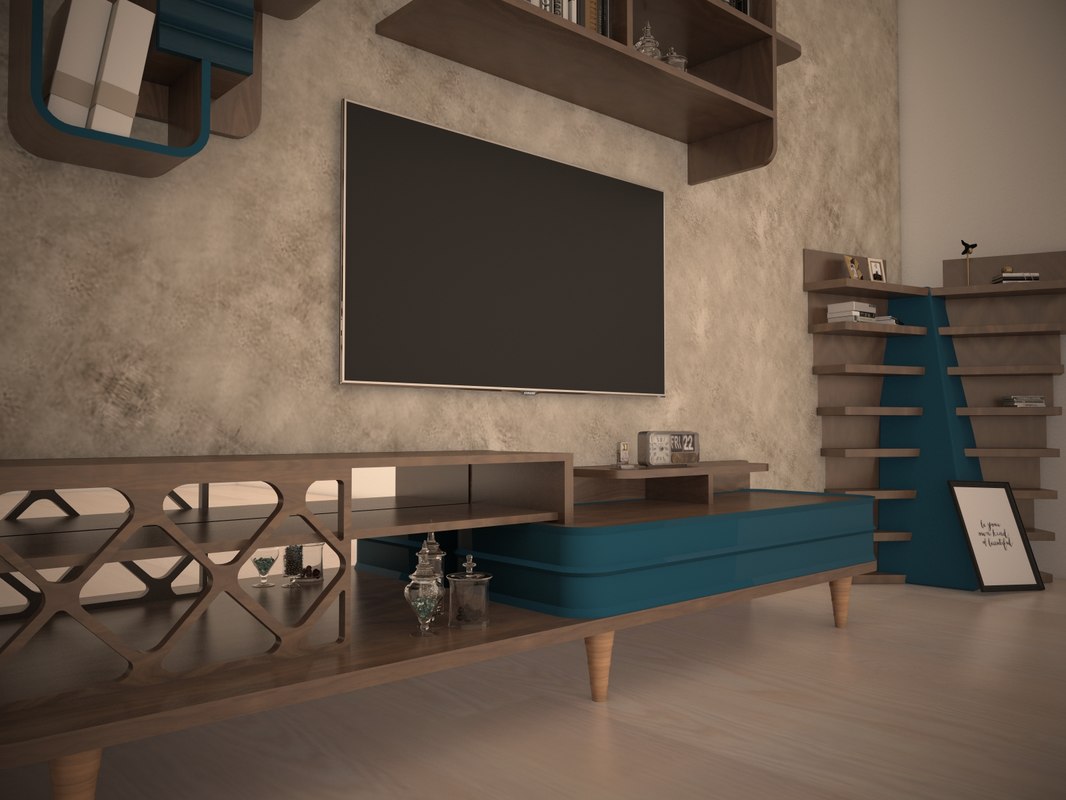 3d Model Tv Wall Unit Turbosquid