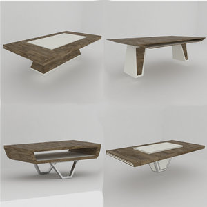 3D 4 modern coffee tables model