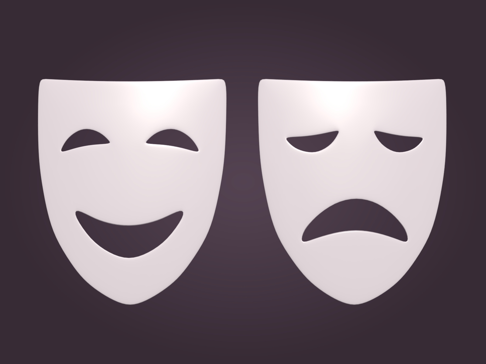 Máscara de teatro feliz rosto triste Modelo 3D - TurboSquid 1319787