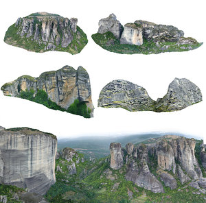 3D model meteora mountains pack 5