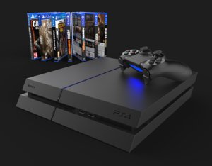 playstation ps4 console controller 3D model