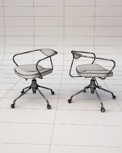 3D akron desk chair seat model