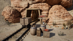 3D desert mining western model