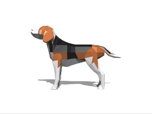low-poly beagle 3D model