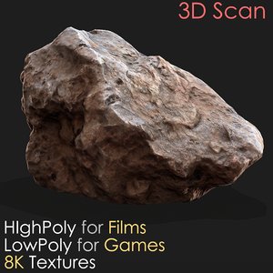 3D photogrammetry scan stone 08 model