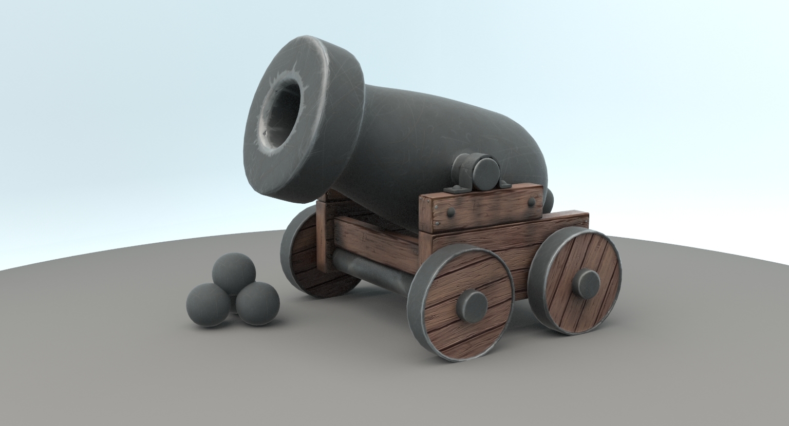 3D cartoon cannon model TurboSquid 1321677