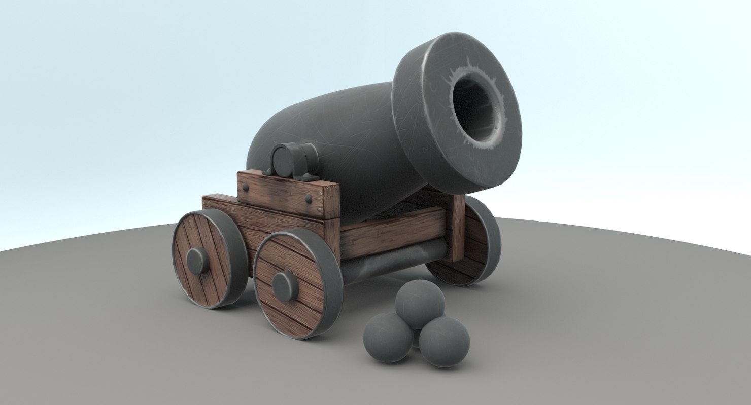 3D cartoon cannon model TurboSquid 1321677