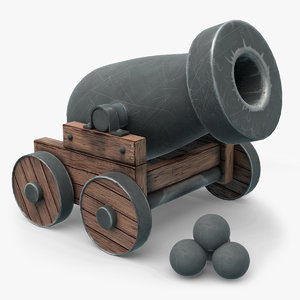 3D cartoon cannon model