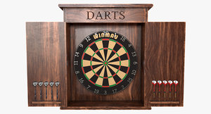 3D model dartboard cabinet