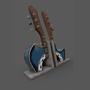 3D guitar bookends vinyl holders