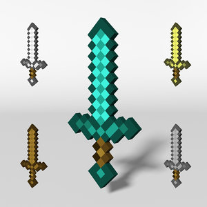 3D minecraft sword model