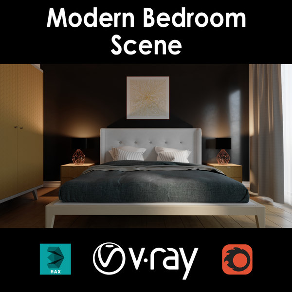 3d Model Bedroom Scene Corona Turbosquid 1321899
