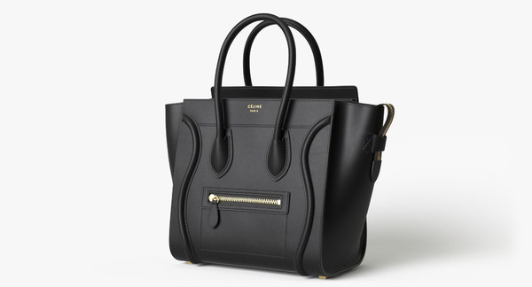 celine black luggage bag