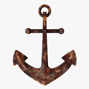 3D rusty anchor