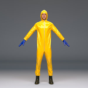 biohazard protective hazmat suit 3D model