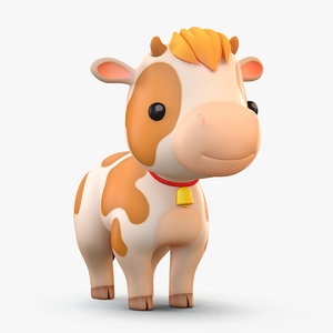 3D cute cartoon cow