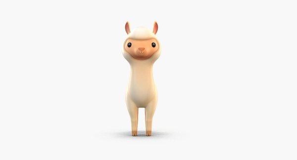 Cute cartoon alpaca 3D - TurboSquid 1322938