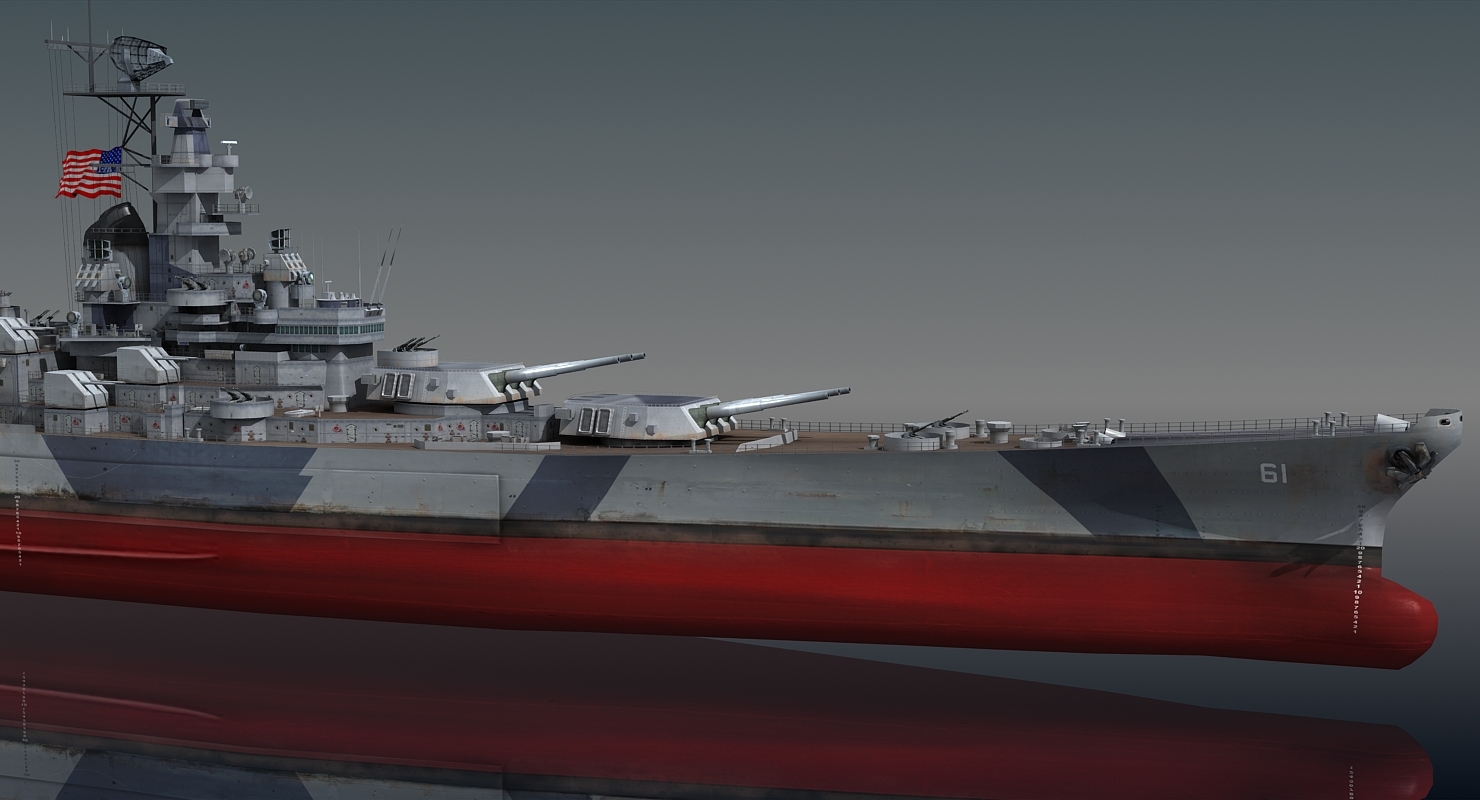 3d Uss Iowa Bb 61 Model Turbosquid 1323203