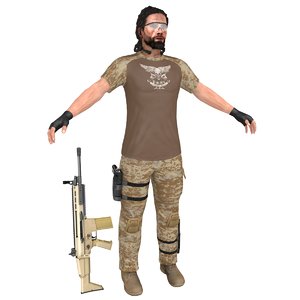 mercenary soldier 3D model