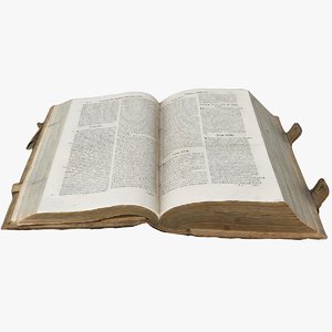 3D old book opened