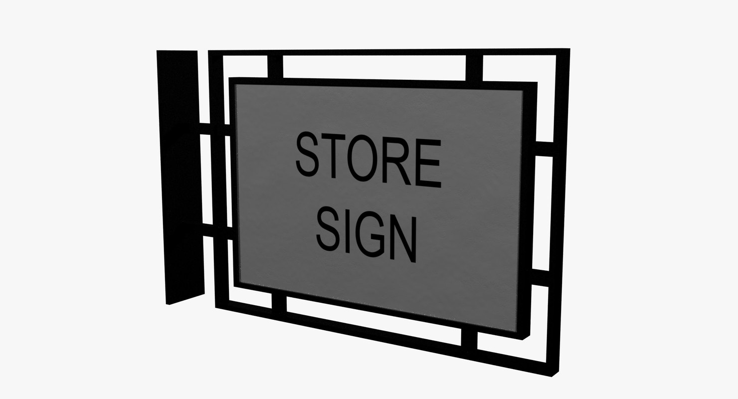 3D model storefront sign TurboSquid 1323634