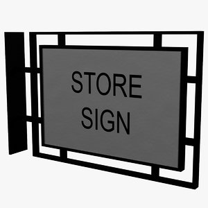 3D model storefront sign